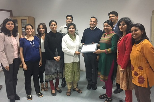 Dr. Gangaputra with Dr. Mathur and his team.
