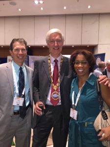 Dr. Mark Lucarelli (left) and Dr. Terri Young (right) with Dr. Geoffrey Rose, president of the European Society of Ophthalmic Plastic and Reconstructive Surgery