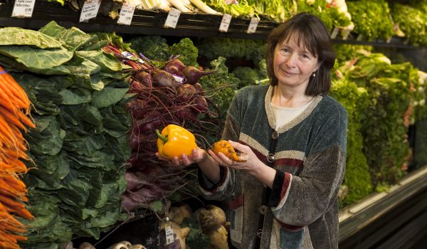 Dr. Julie Mares with fresh produce