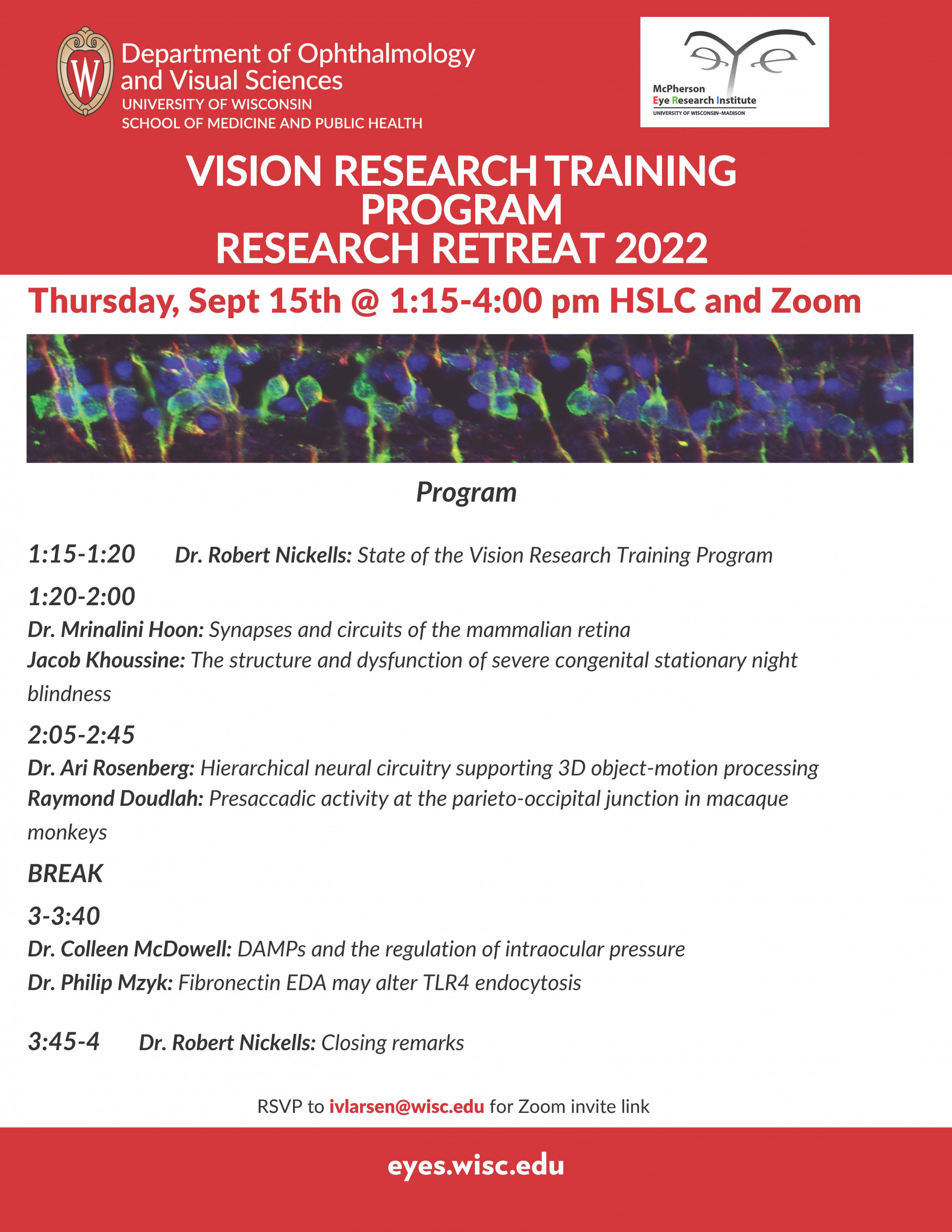 Vision Research Update Seminar 2022 Research Retreat
