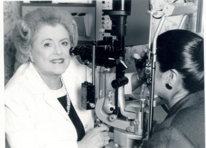 Dr. Alice McPherson conducting a patient exam in 1989.