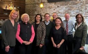 Faculty enjoy dinner with Dr. Navarro at Cento in Madison