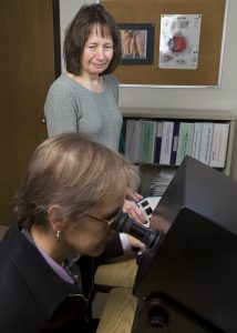 Two women in a lab.