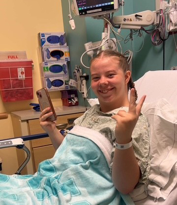 young patient in hospital bed