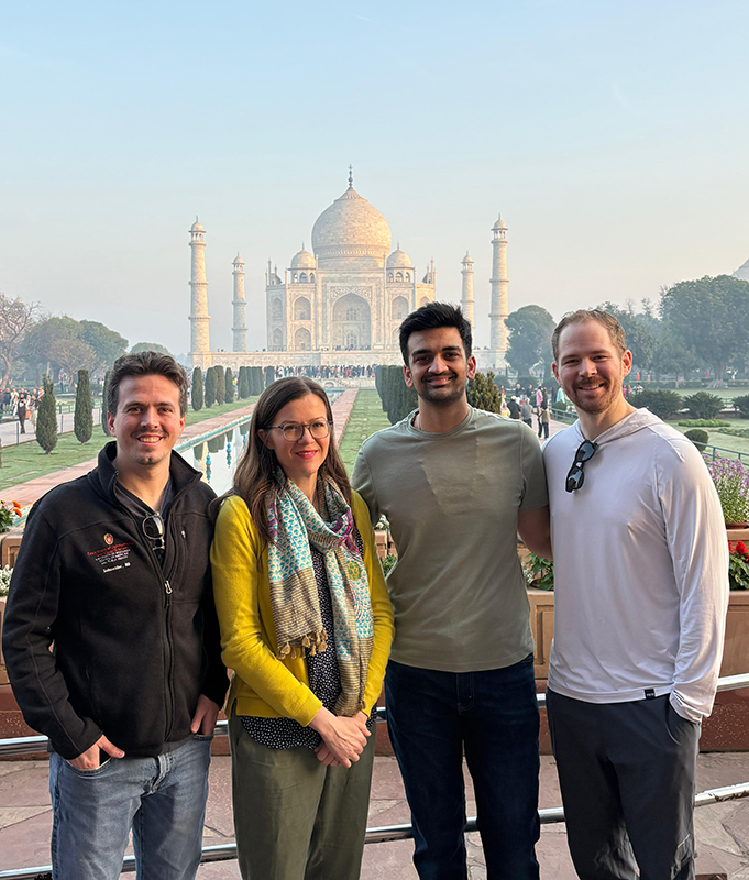 Drs. Kevin Schneider, Suzanne van Landingham, Rushi Mankad and Jackson Korger in India, 2026