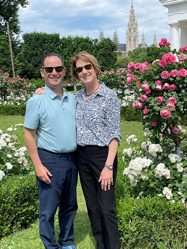 Drs. Gottlieb and Blodi in a rose garden